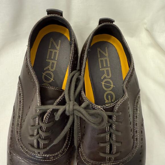 Cole Haan ZeroGrand Wingtip Oxford Mens Dress Shoes Leather Dark Brown 10.5